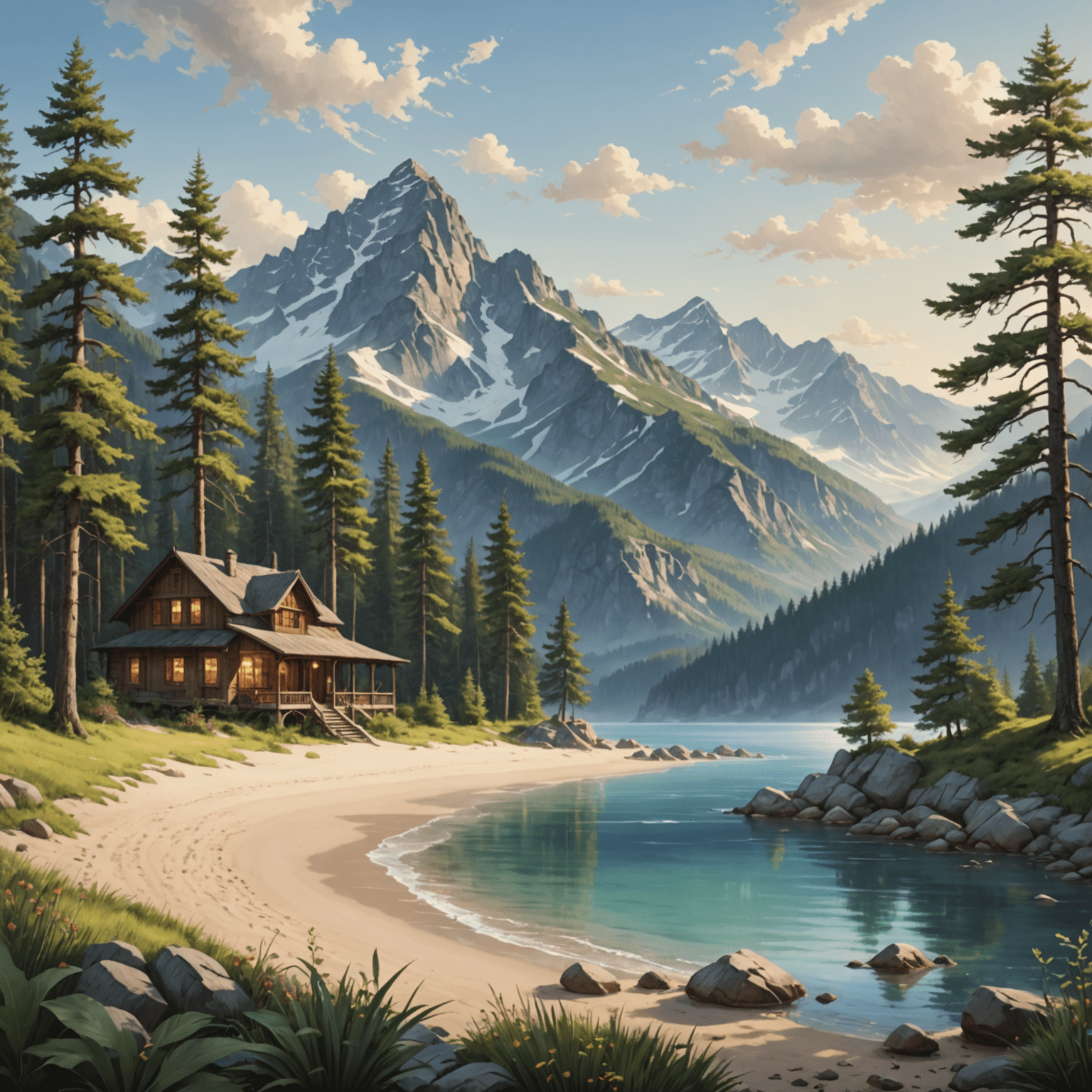 A serene landscape featuring mountains, beaches, and forests, showcasing various nature retreat options